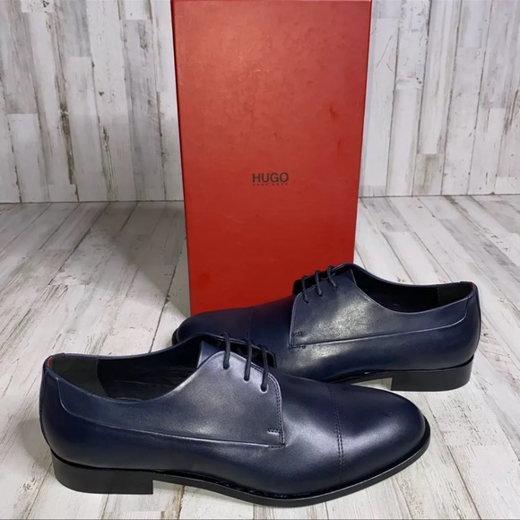 New Hugo Boss Mens Derby Laceup In Navy 